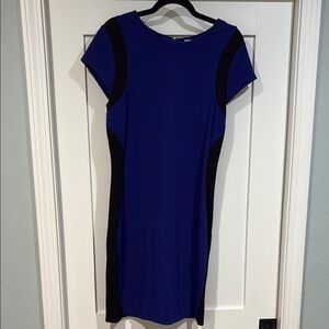 Diane Von Furstenberg Blue and Black Mini Dress